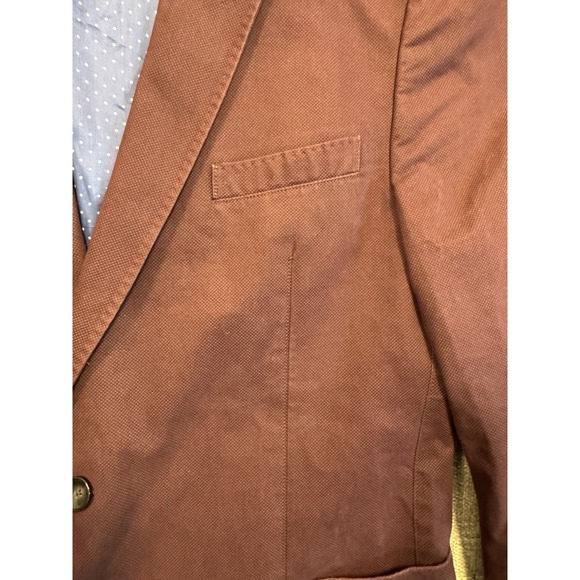 Bugatti Mens 42  Two Button Blazer Sports Coat Suit Jacket Maroon With Blue Line - Picture 4 of 16